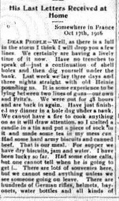 Page 1, Paisley Advocate letters, Nov. 15, 1916